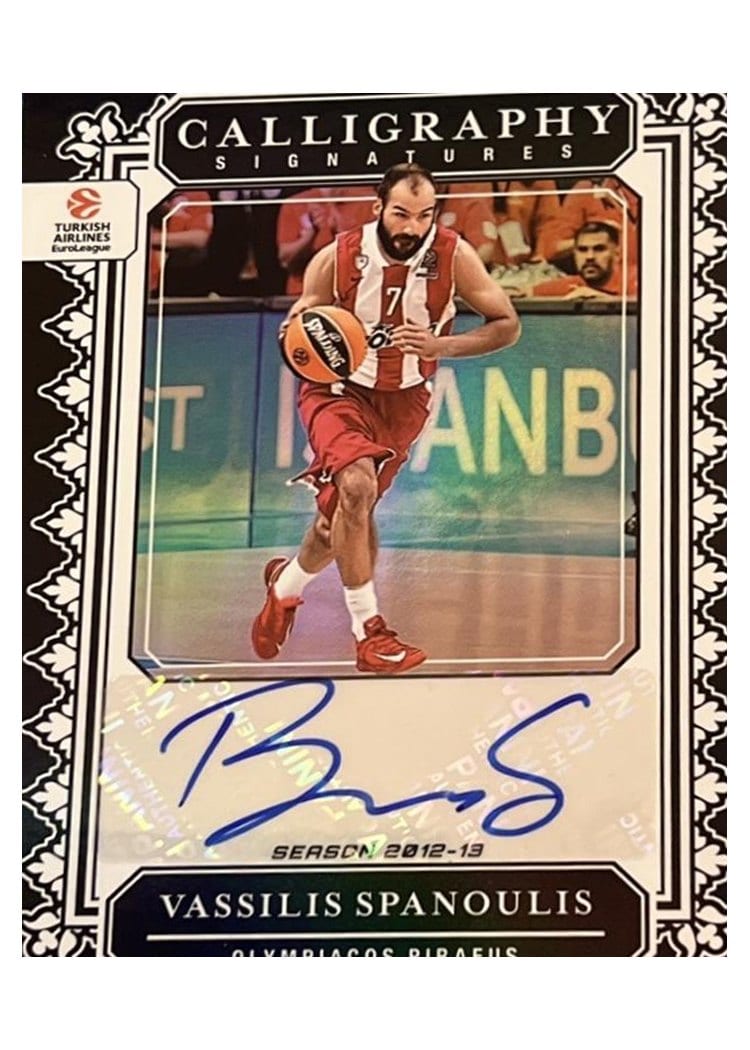 2024 Panini Crown Royale Euroleague Calligraphy Signature Vassilis Spanoulis #2 card