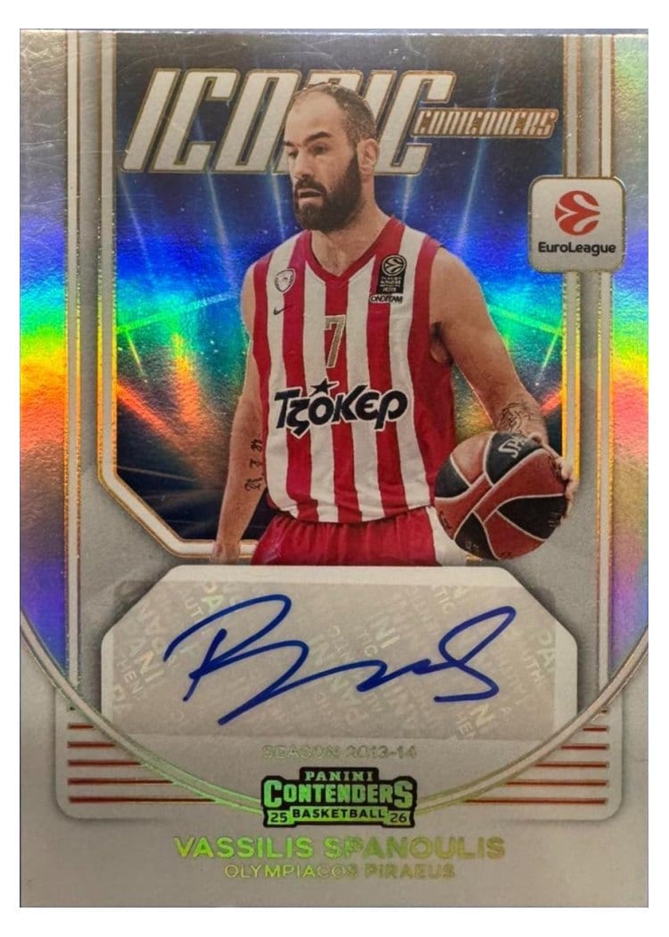 2025 Panini Contenders EuroLeague Iconic Vassilis Spanoulis #2 card