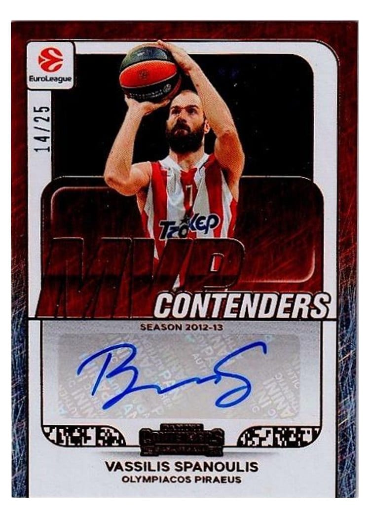 2025 Panini Contenders EuroLeague MVP Autograph Vassilis Spanoulis #7 card