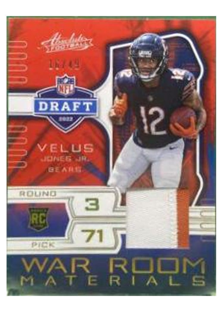 2022 Panini Absolute War Room Materials Velus Jones Jr. #30 card