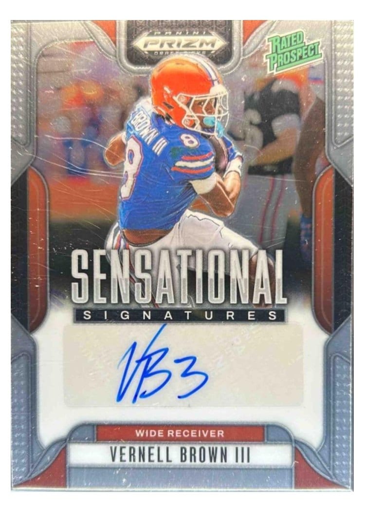 2025 Panini Prizm Draft Picks Sensational Signatures Vernell Brown III #98 card