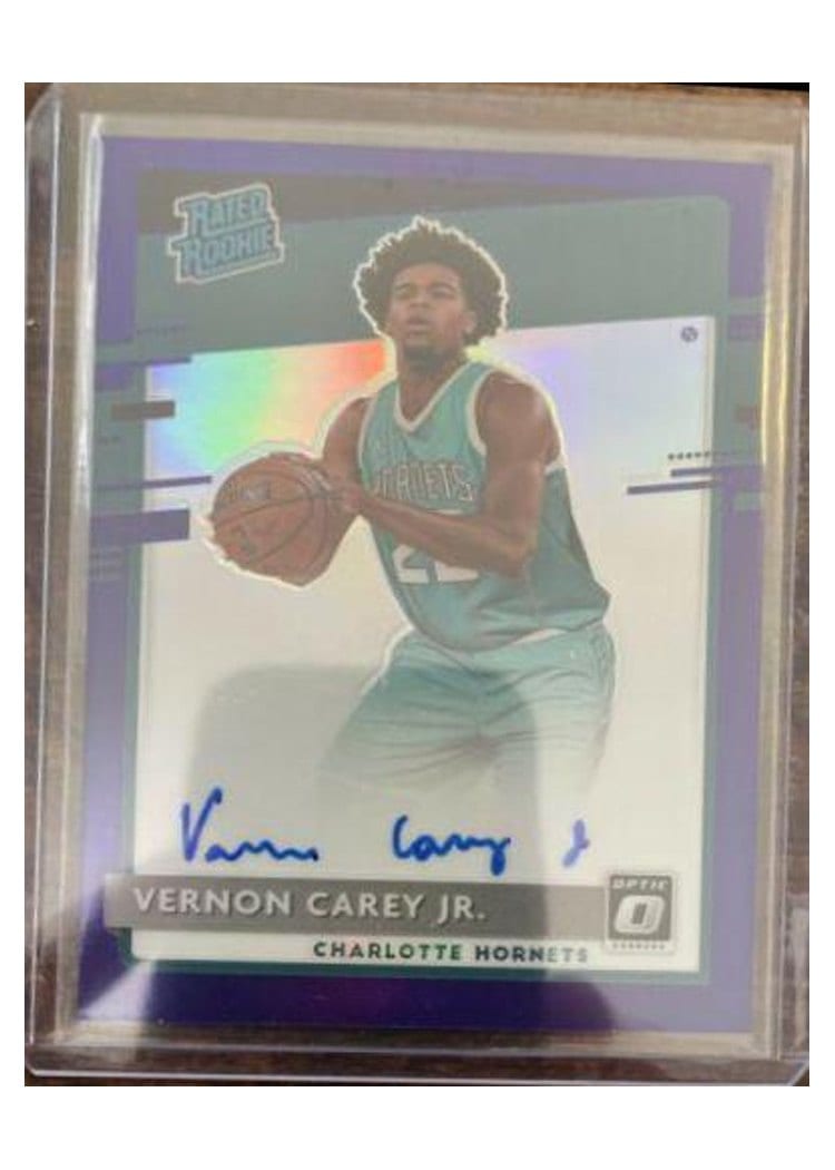 2020-21 Donruss Optic Base Set Vernon Carey Jr. Autograph Purple #182 card