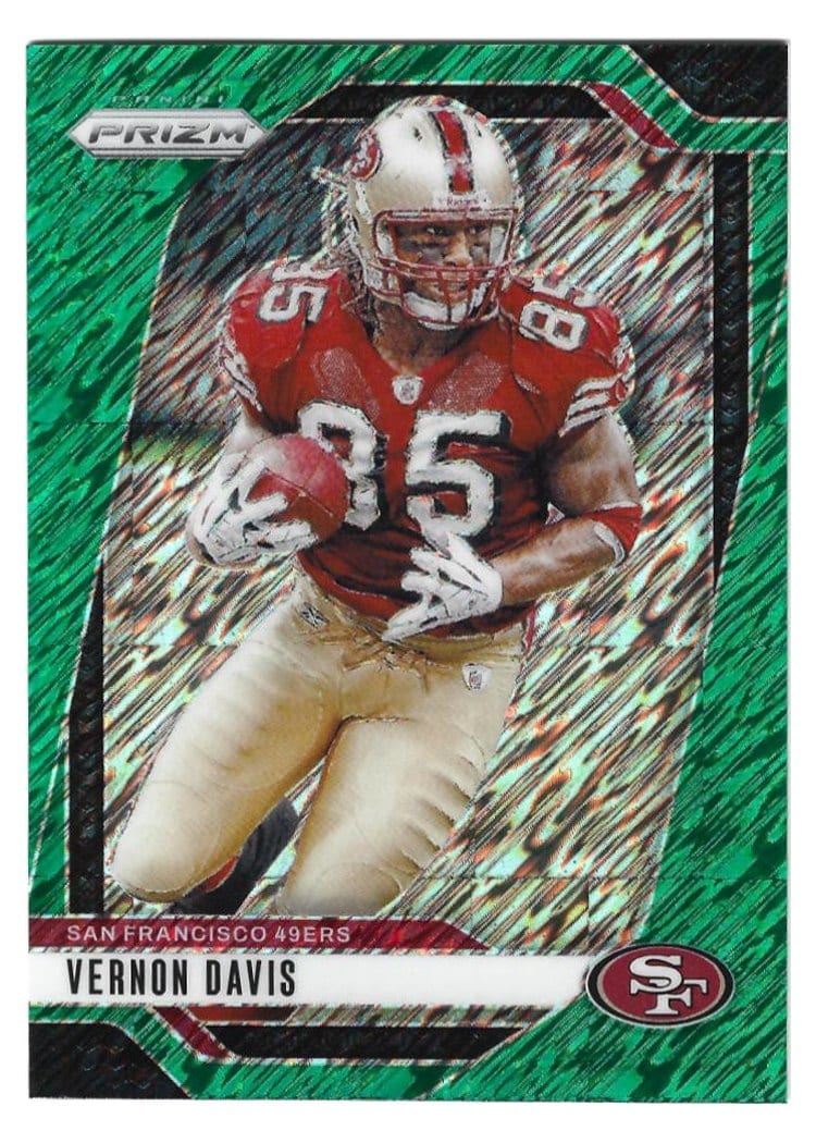 2024 Panini Prizm Base Set Vernon Davis Green Shimmer #258 card