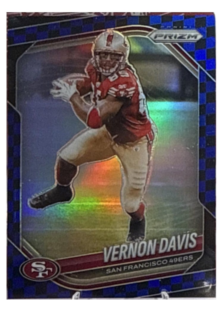 2025 Panini Prizm Base Set Vernon Davis Black Blue Checker #39 card