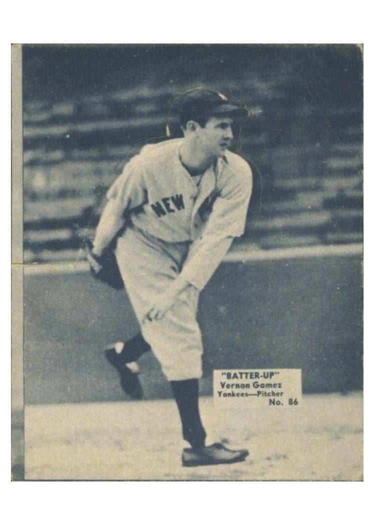 1934 Batter Up Vernon Gomez #86 card