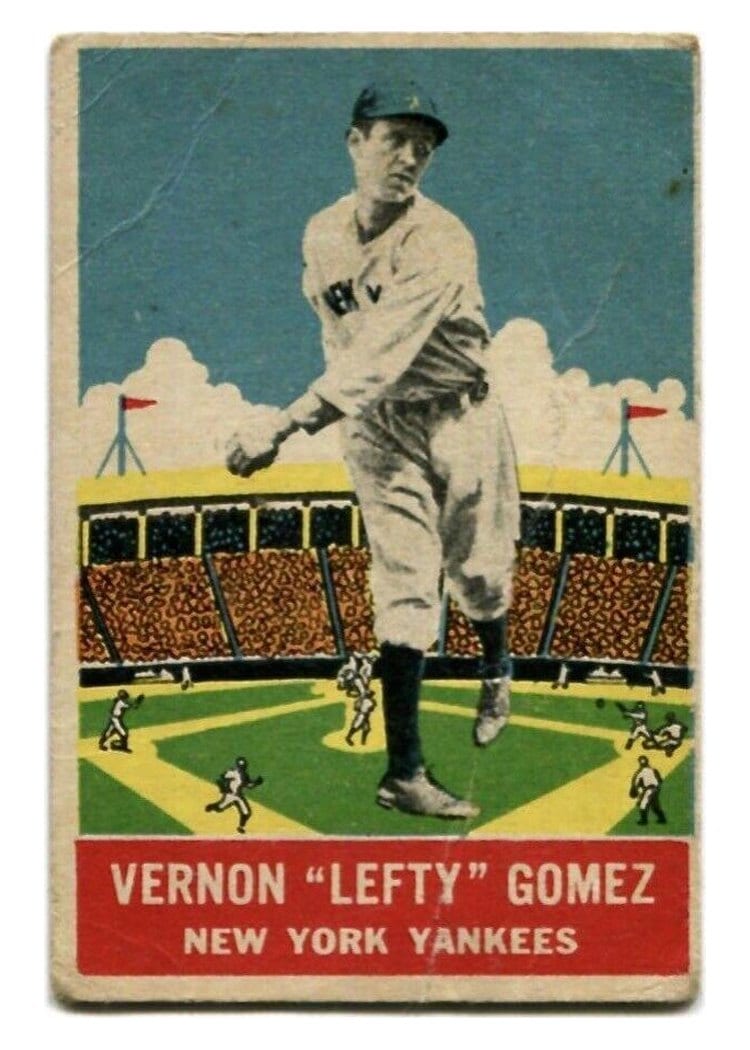 1933 DeLong Vernon Lefty Gomez #14 card