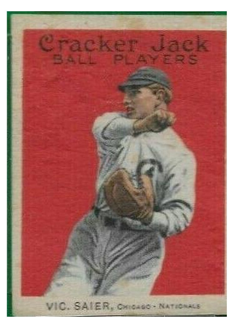 1915 Cracker Jack Vic Saier #104 card