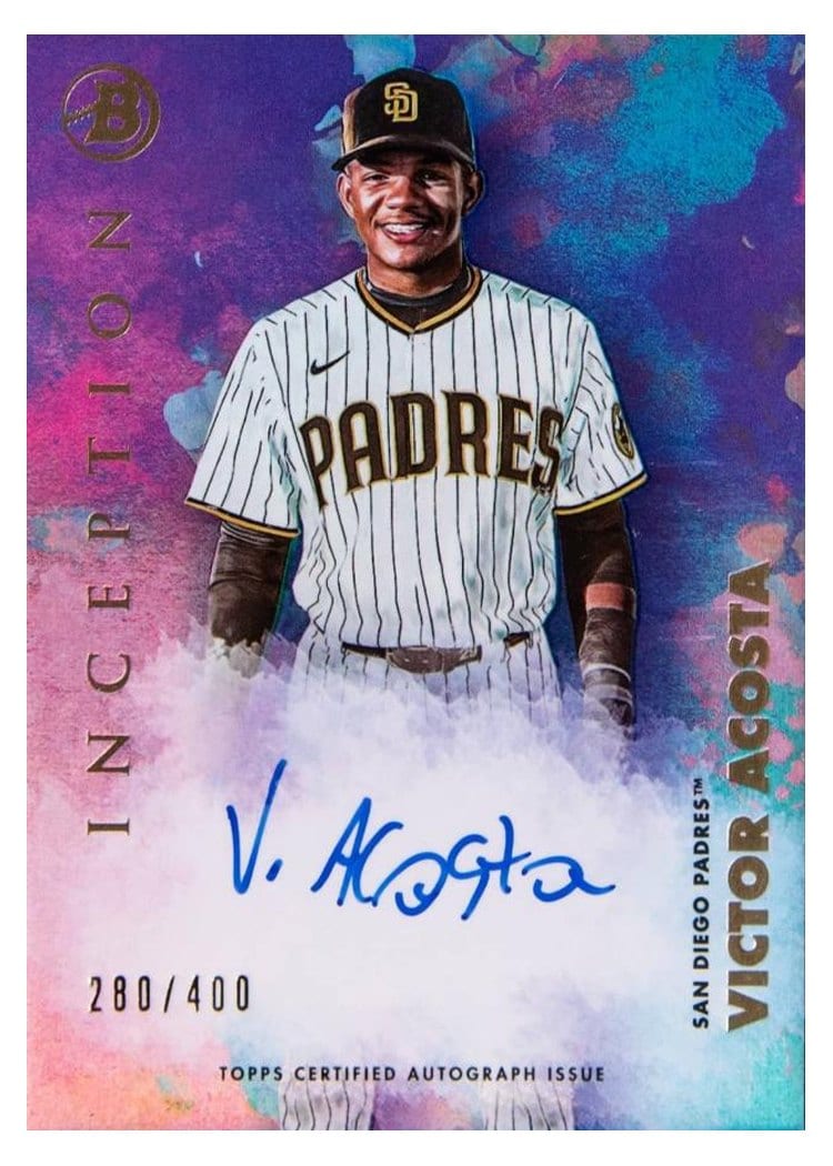 2021 Bowman Inception Autographs Victor Acosta #PA-VA card