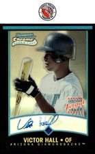 2001 Bowman Chrome Victor Hall Refractor Autograph #342 card
