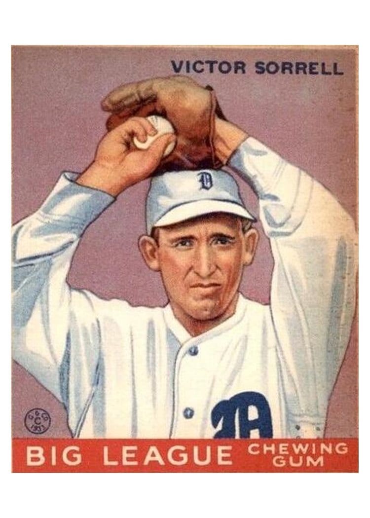 1933 Goudey Victor Sorrell #15 card