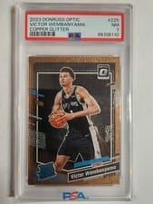 2023 Panini Donruss Optic Victor Wembanyama Copper Glitter #225 card