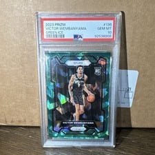 2023 Panini Prizm Victor Wembanyama Green Ice #136 card