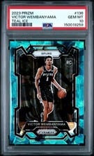 2023 Panini Prizm Victor Wembanyama Teal Ice #136 card