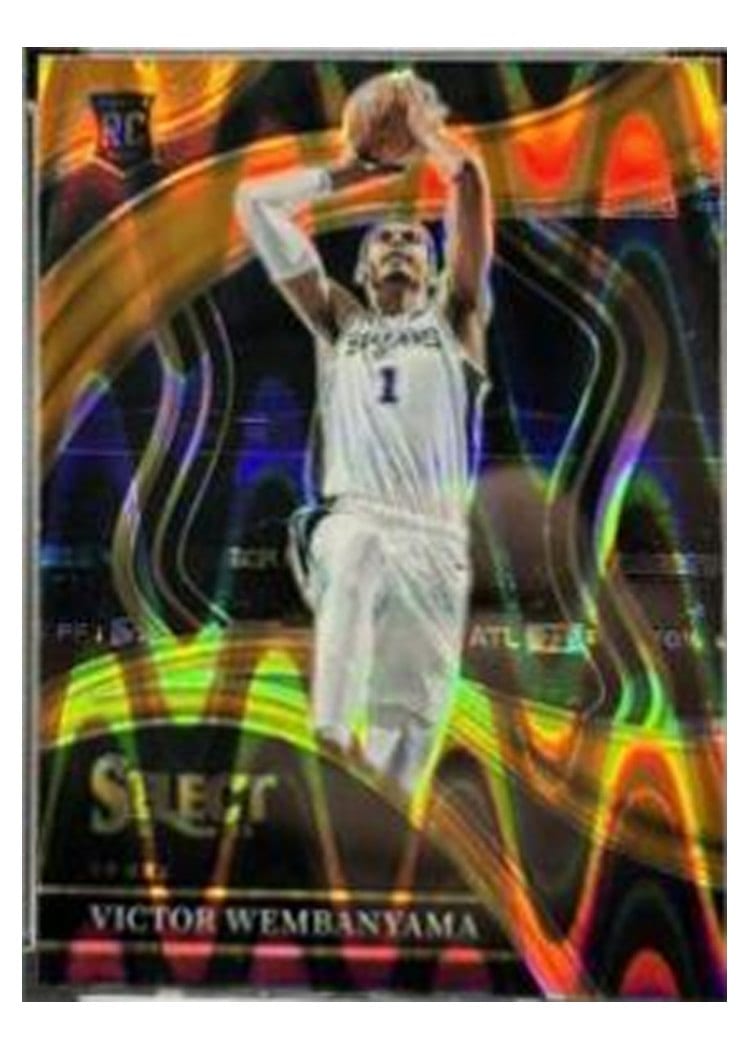 2023 Panini Select Victor Wembanyama Tectonic Orange Prizm #288 card