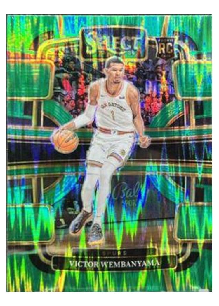 2023 Panini Select Victor Wembanyama Shock Green Prizm #311 card