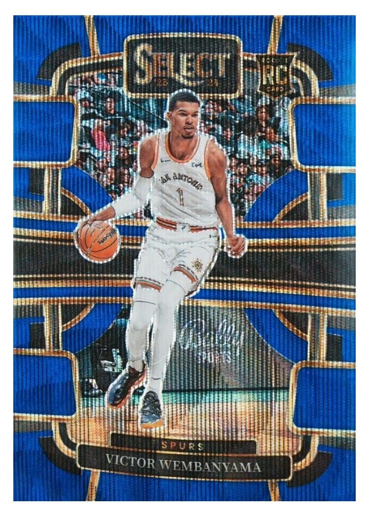 2023 Panini Select Victor Wembanyama Wave Blue Prizm #87 card