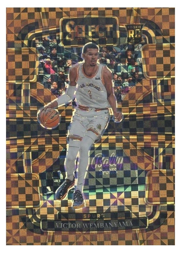 2023 Panini Select Victor Wembanyama Checker Bronze Prizm #87 card