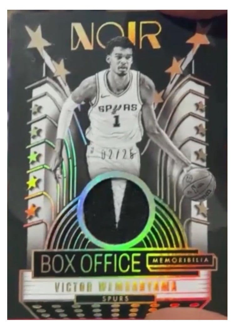 2024-25 Panini Noir Box Office Memorabilia Set Victor Wembanyama #6 card