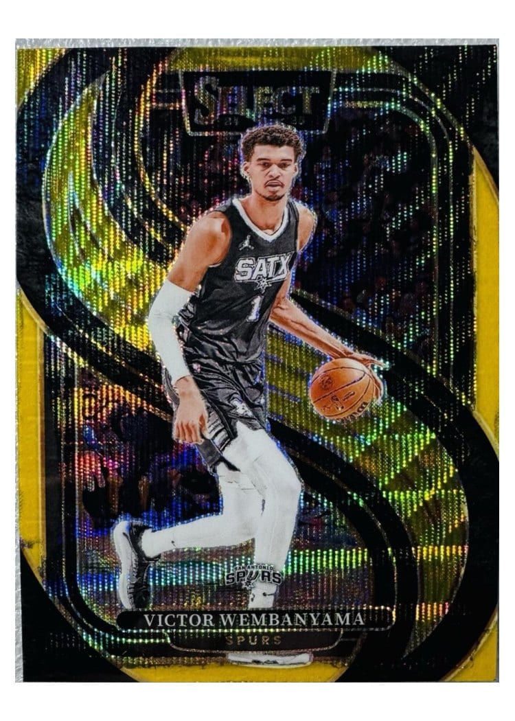 2024 Panini Select Victor Wembanyama Gold Wave Prizm #102 card
