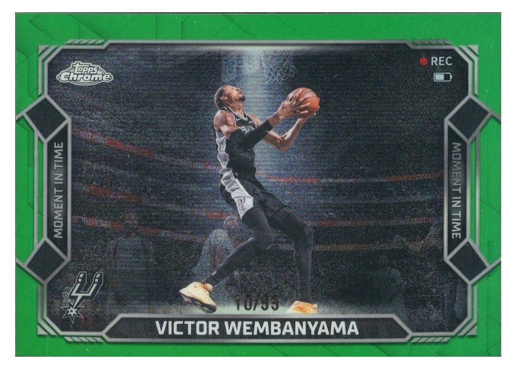 2025 Topps Chrome Victor Wembanyama Green Refractor #221 card