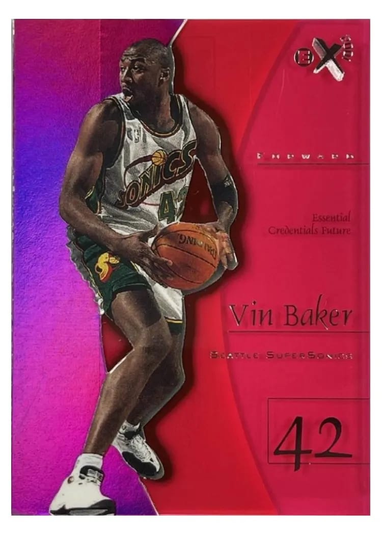 Vin Baker Essential Credentials Future 1997 Skybox E-X2001 card