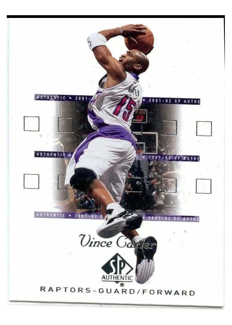 2001 SP Authentic Vince Carter #82 card