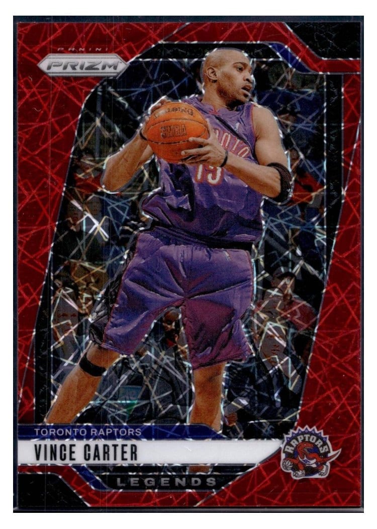 2024-25 Panini Prizm Base Set Vince Carter Red Lazer #295 card