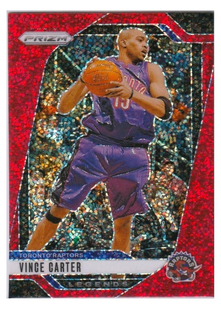 2024-25 Panini Prizm Base Set Vince Carter Red Sparkle #295 card
