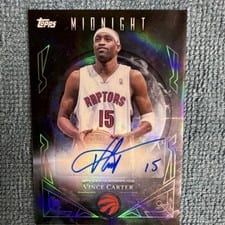 2025-26 Topps Midnight Midnight Sun Signatures Vince Carter #MS-VC card
