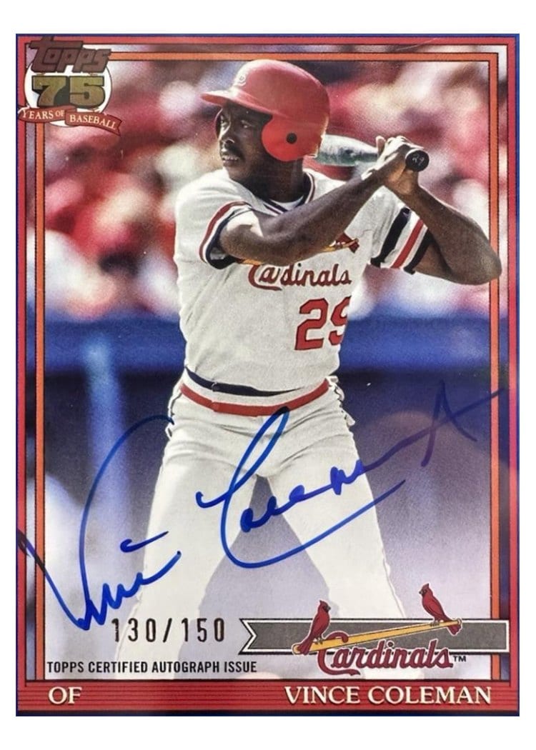 2026 Topps 1991 Topps Autographs Vince Coleman #91A-VC card