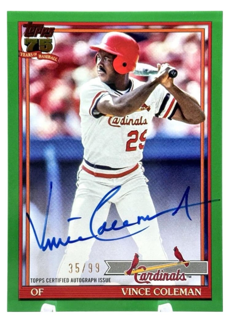 2026 Topps 1991 Topps Autographs Vince Coleman #91A-VC card