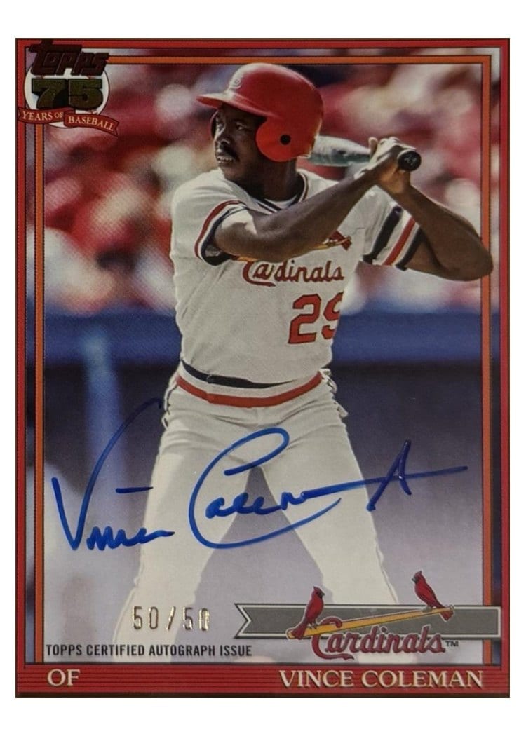 2026 Topps 1991 Topps Autographs Vince Coleman #91A-VC card