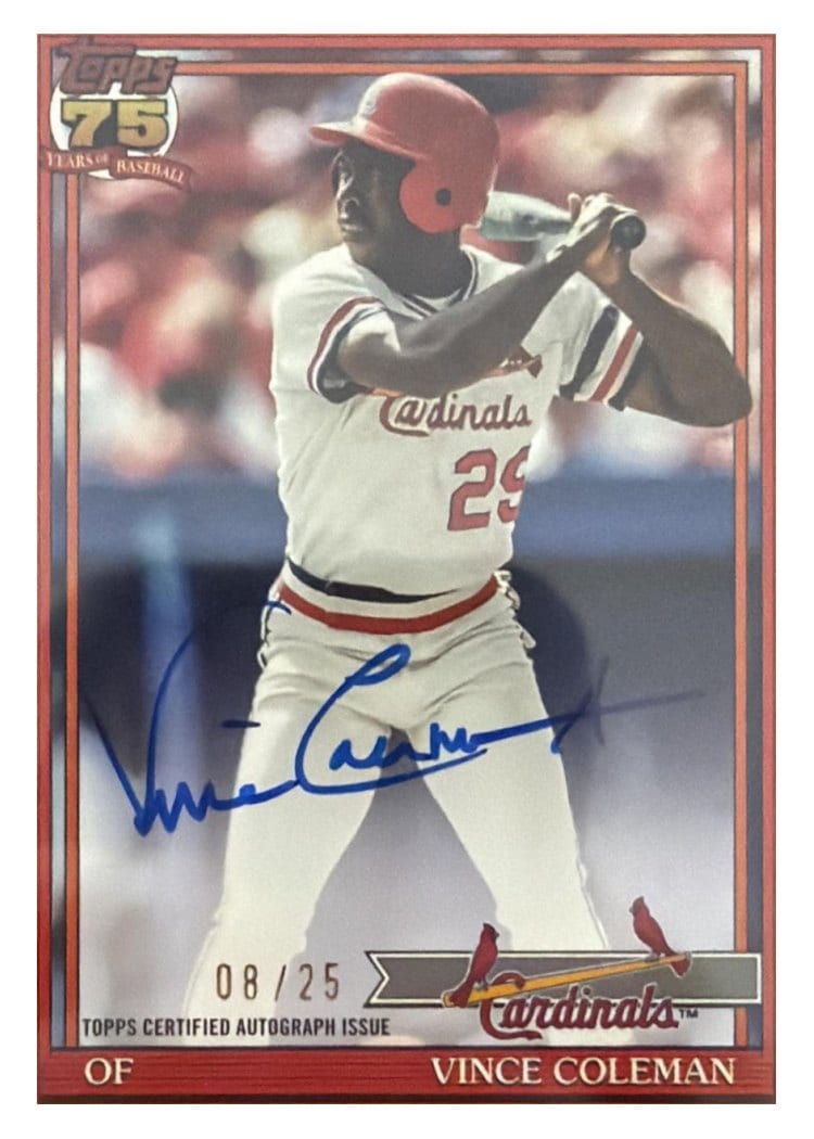 2026 Topps 1991 Topps Autographs Vince Coleman #91A-VC card