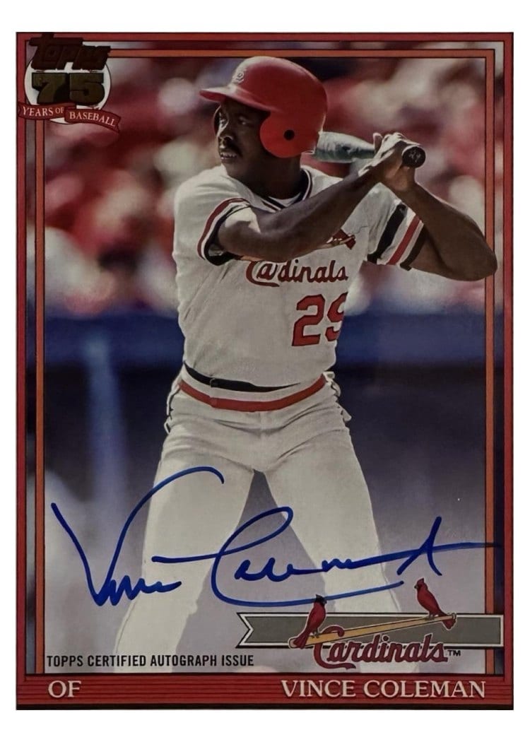 2026 Topps 1991 Topps Autographs Vince Coleman #91A-VC card