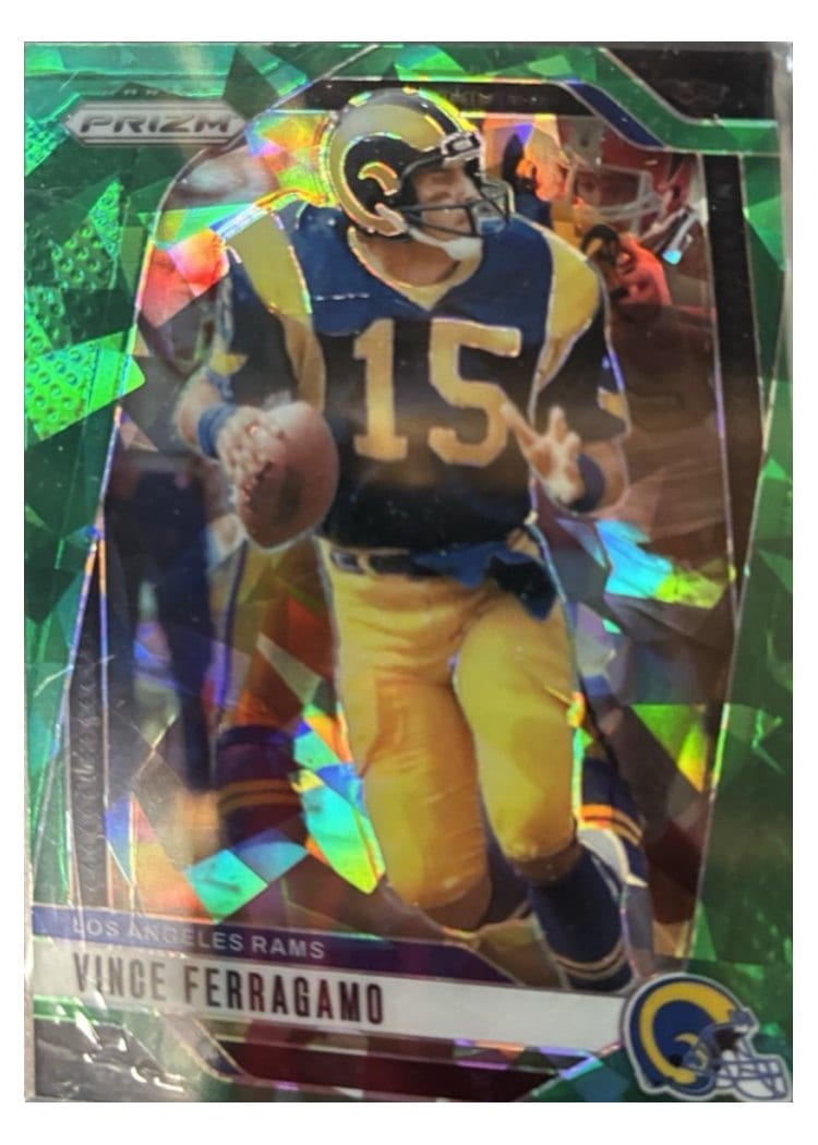 2024 Panini Prizm Base Set Vince Ferragamo Green Ice #174 card