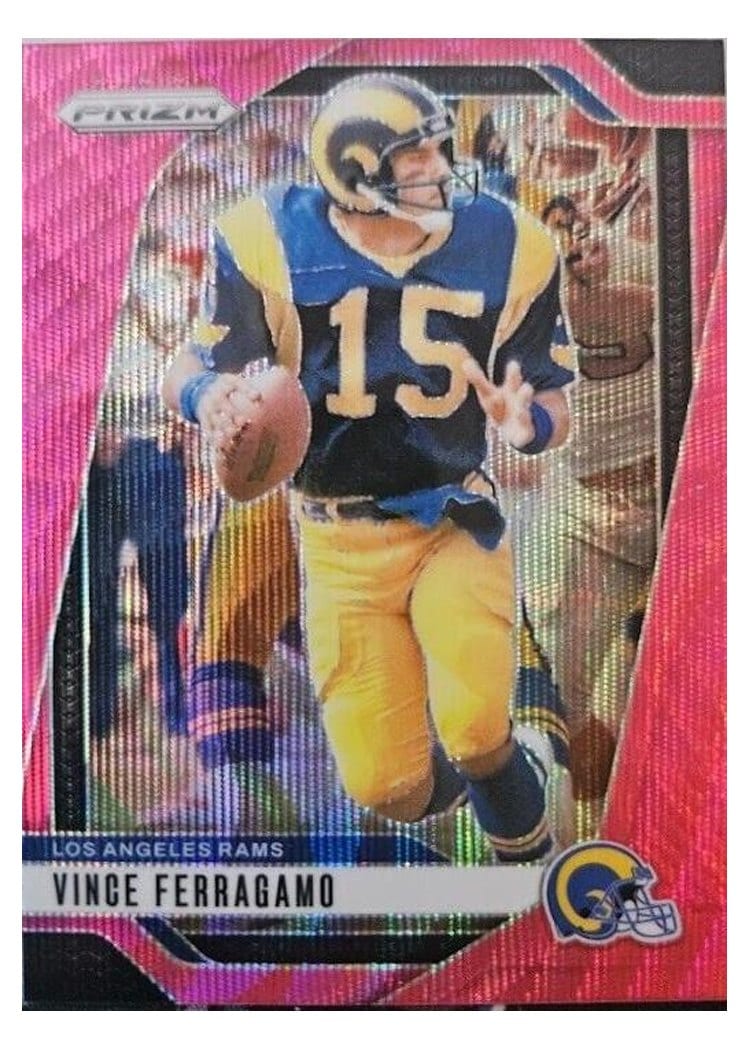 2024 Panini Prizm Base Set Vince Ferragamo Pink Wave #174 card