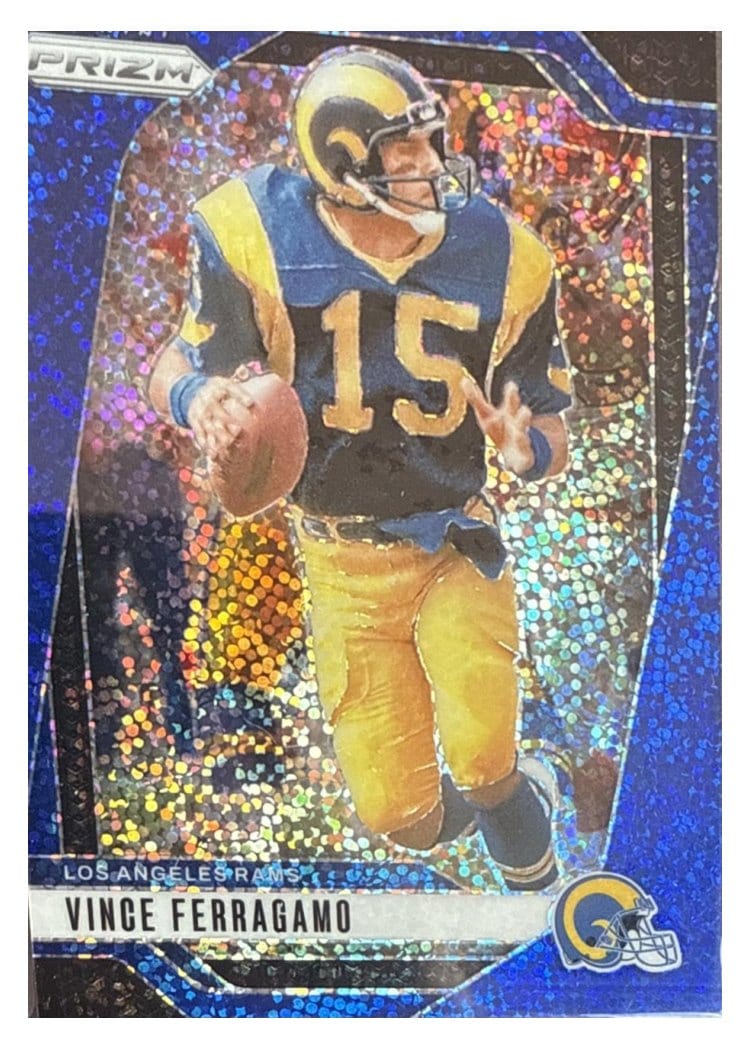 2024 Panini Prizm Base Set Vince Ferragamo Blue Sparkle #174 card