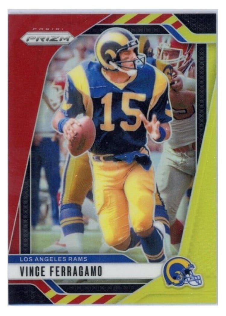 2024 Panini Prizm Base Set Vince Ferragamo Red Yellow #174 card