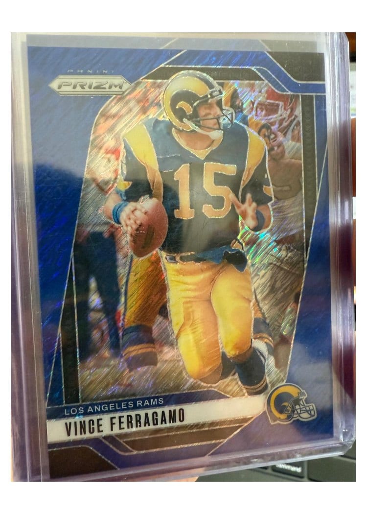 2024 Panini Prizm Base Set Vince Ferragamo Blue Shimmer #174 card