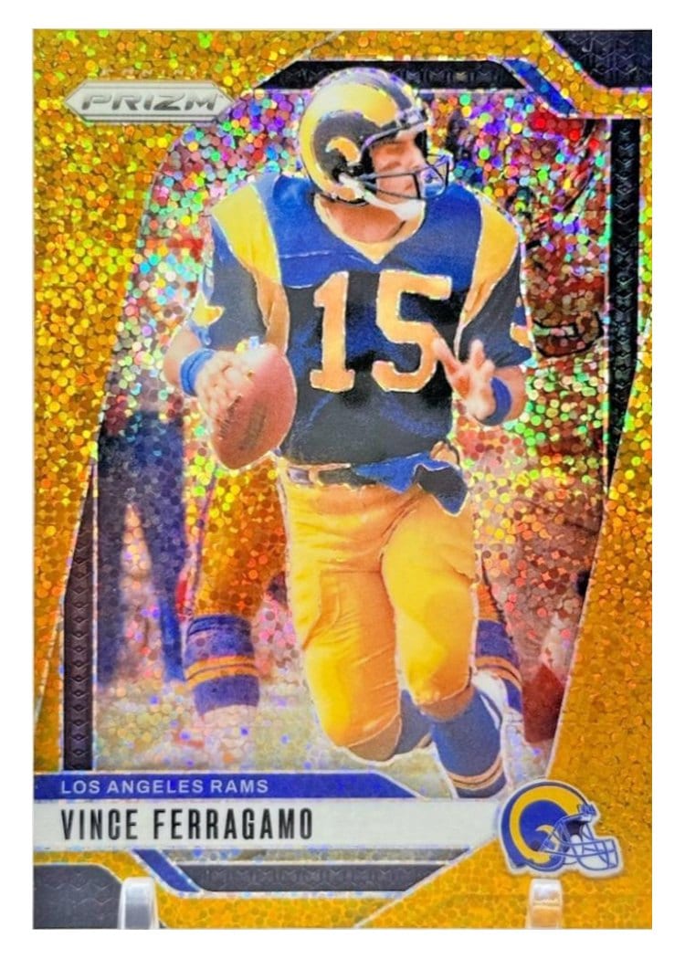 2024 Panini Prizm Base Set Vince Ferragamo Gold Sparkle #174 card