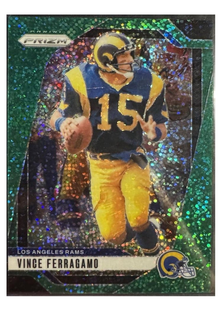 2024 Panini Prizm Base Set Vince Ferragamo Green Sparkle #174 card