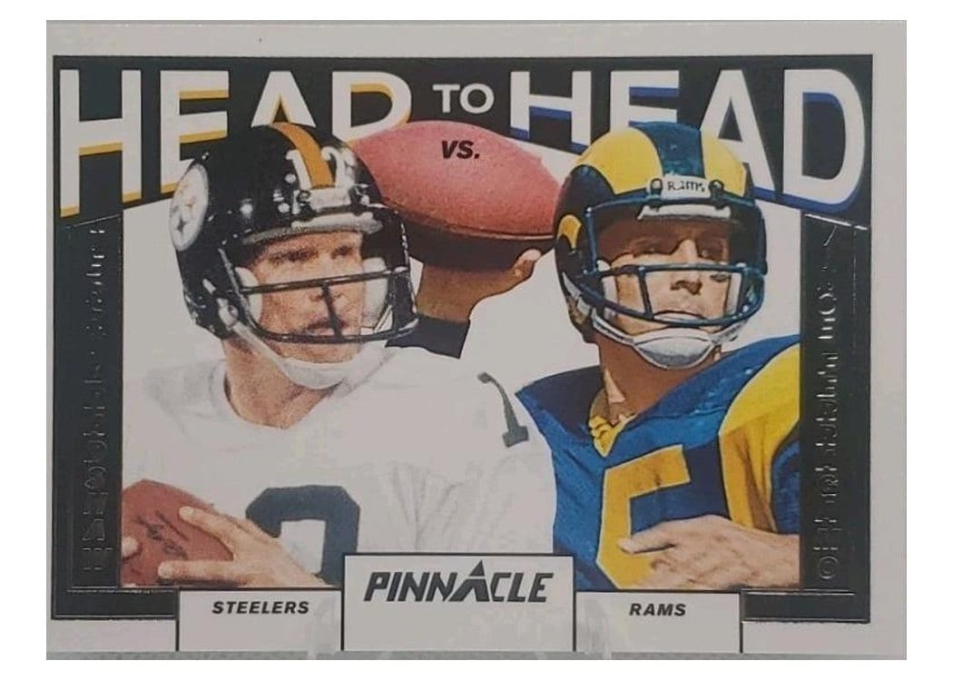 2024 Panini Encore Pinnacle Head to Head Vince Ferragamo/Terry Bradshaw #10 card