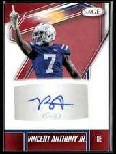 2026 SAGE Football Autographs Vincent Anthony Jr #A-VA
