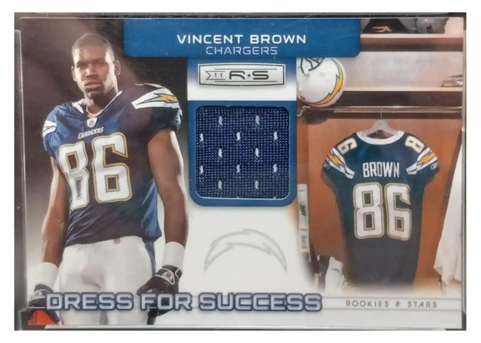 2011 Panini Rookies & Stars Dress for Success Jersey Vincent Brown #35 card