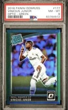 2018 Panini Donruss Vinicius Junior Optic Green #177 card
