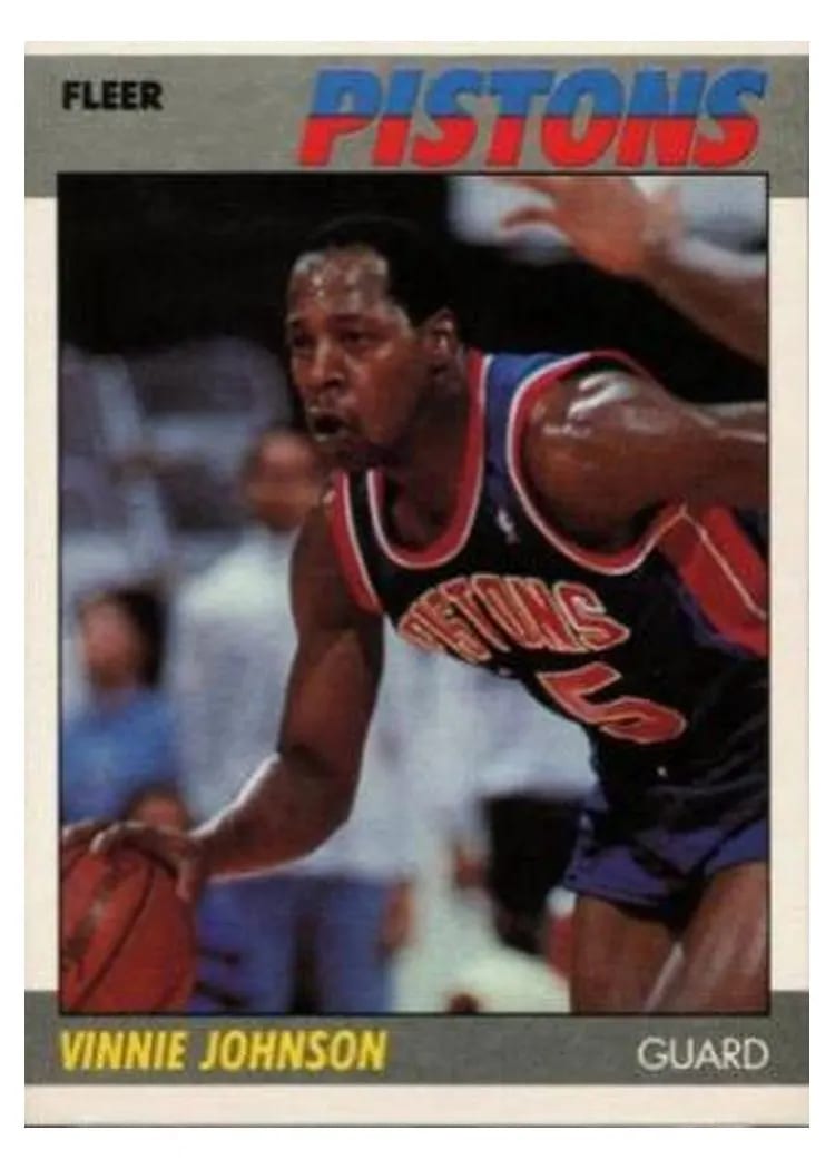 1987 Fleer Vinnie Johnson #58 card