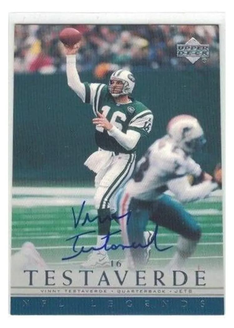 2000 Upper Deck Legends Autographs Vinny Testaverde card