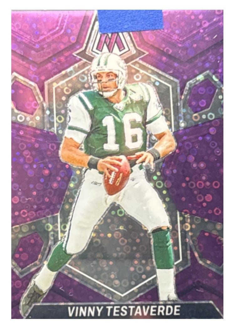 2024 Panini Mosaic Base Set Vinny Testaverde No Huddle Purple #243 card