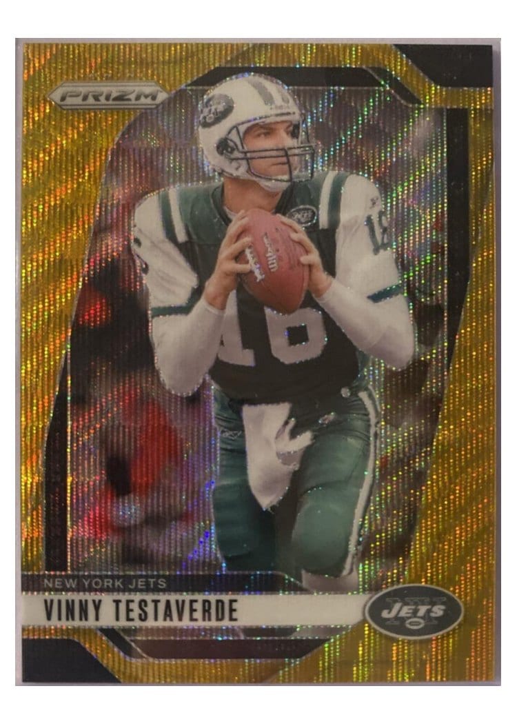 2024 Panini Prizm Base Set Vinny Testaverde Wave Gold #229 card