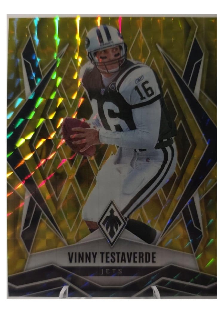 2025 Panini Phoenix Base Set Vinny Testaverde Yellow Pyramids #65 card
